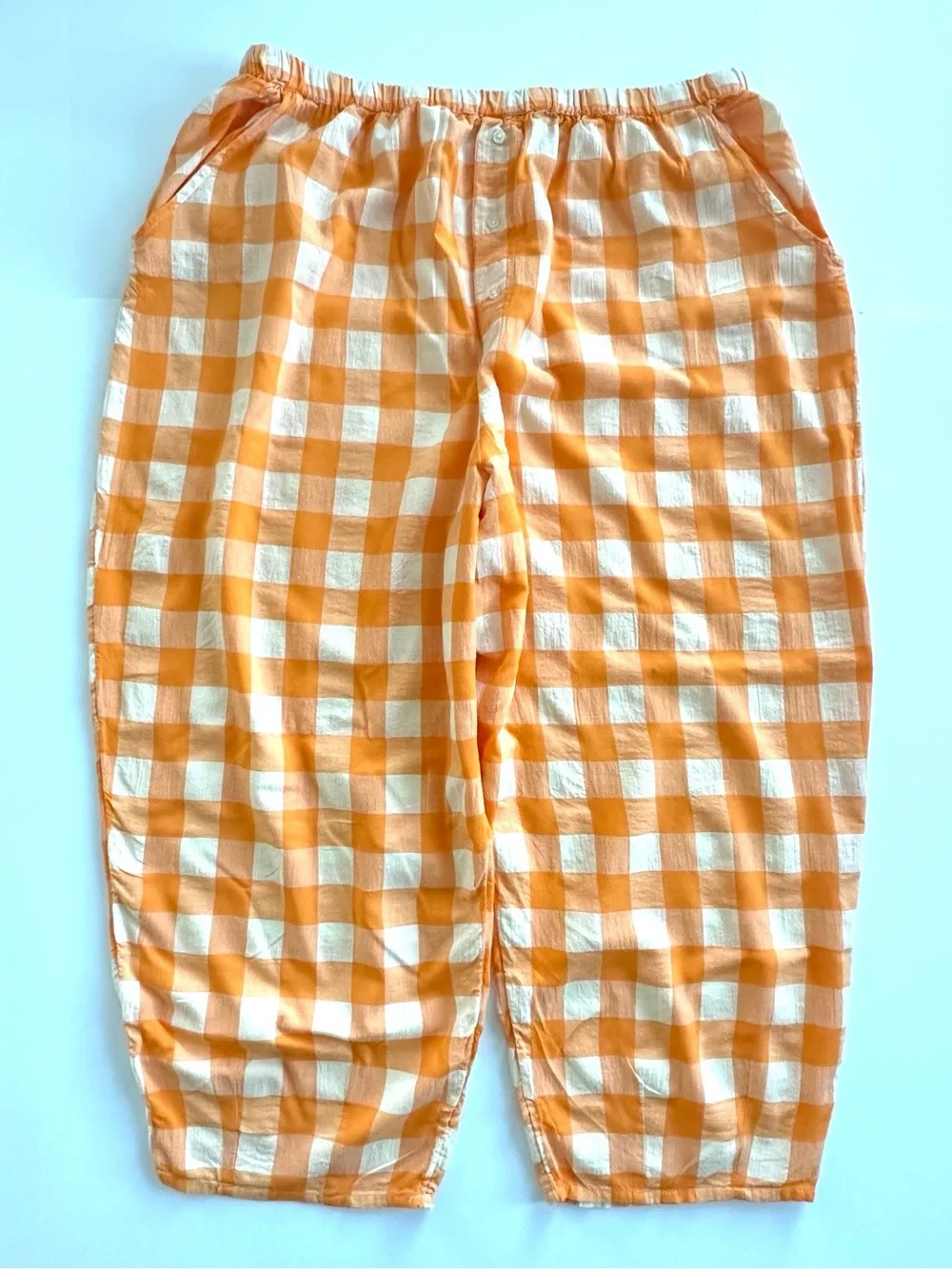 ✨Set✨LyreBird by Anthropologie Swing Tank & Barrel Boxer Pants Marigold Gingham - Picture 7 of 16
